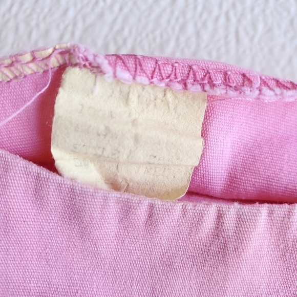 Vintage 2 Piece Top & Bottom Outfit Pink Dutch Girl Baby 12 Months - Picture 5 of 7